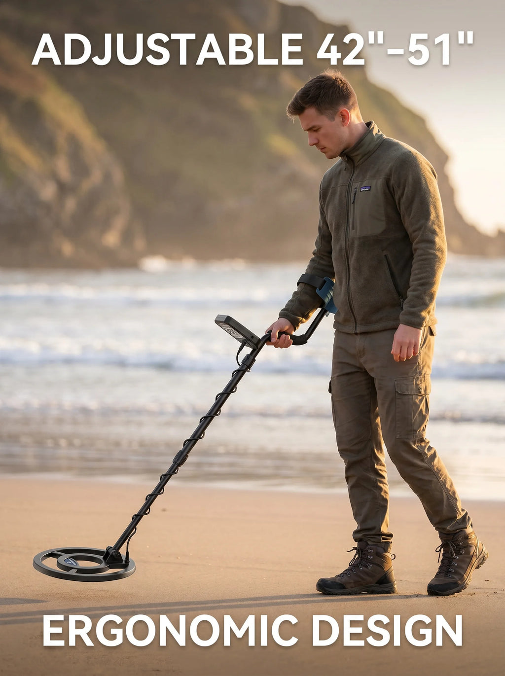 Metal Detector for Adults,8" IP68 Waterproof Coil Rechargeable