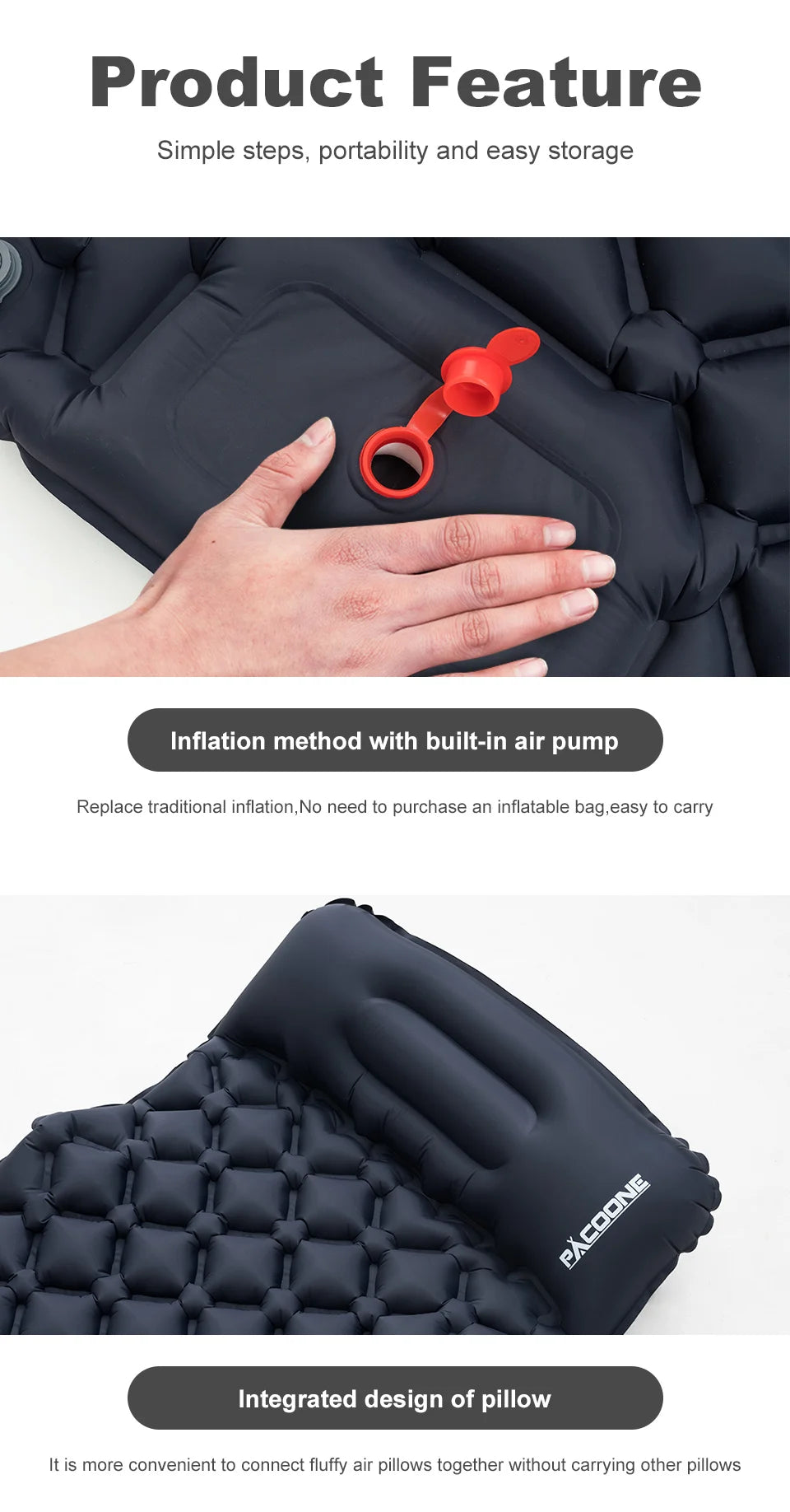 Inflatable Mattress Built-in Pump