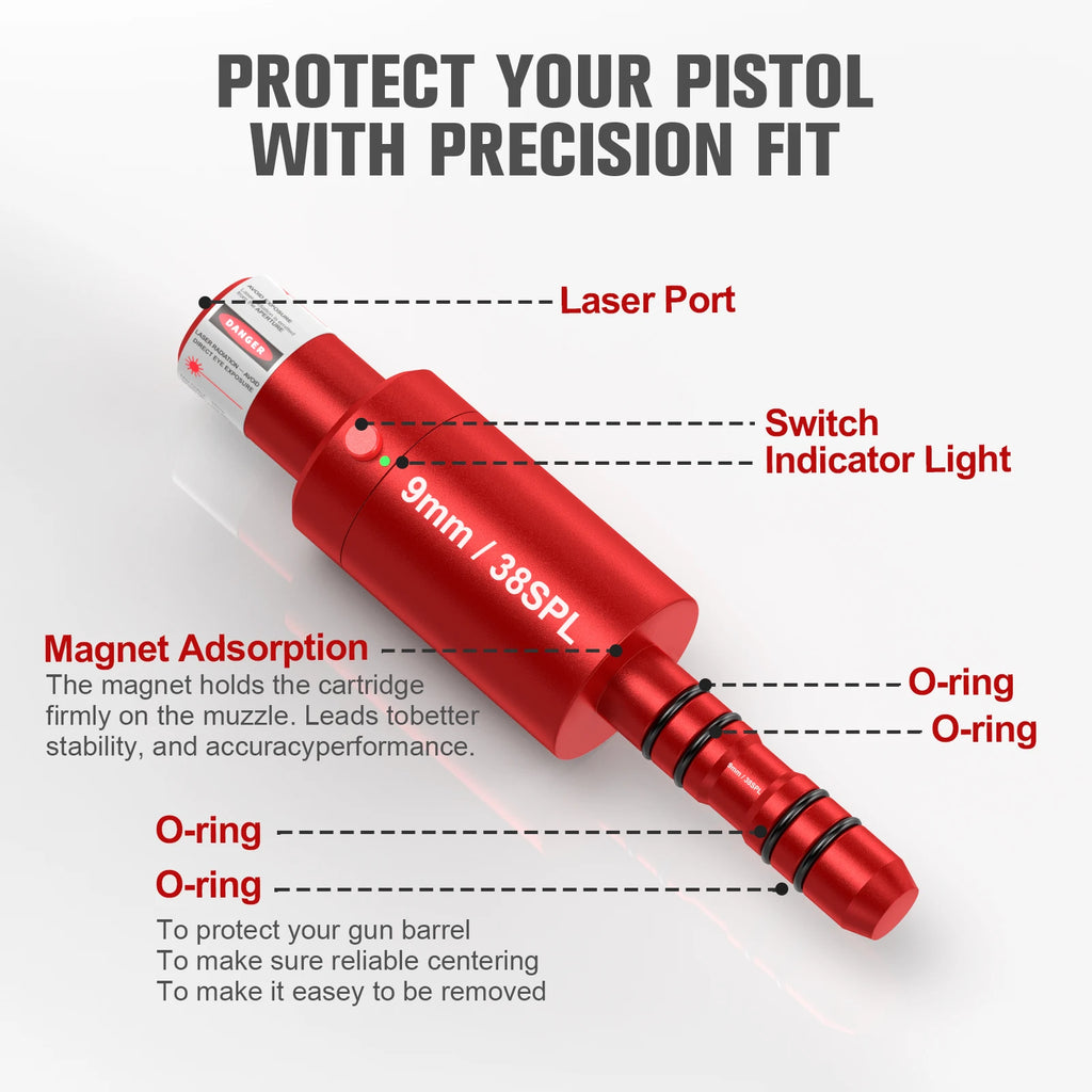 Pistol and rifle dry fire laser 9mm/38SPL laser training tool