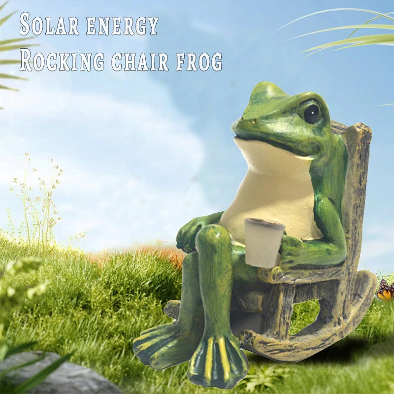 Decorative Frog Resin Solar Light  Perfect For Gardens, Courtyards,  Yard Decor