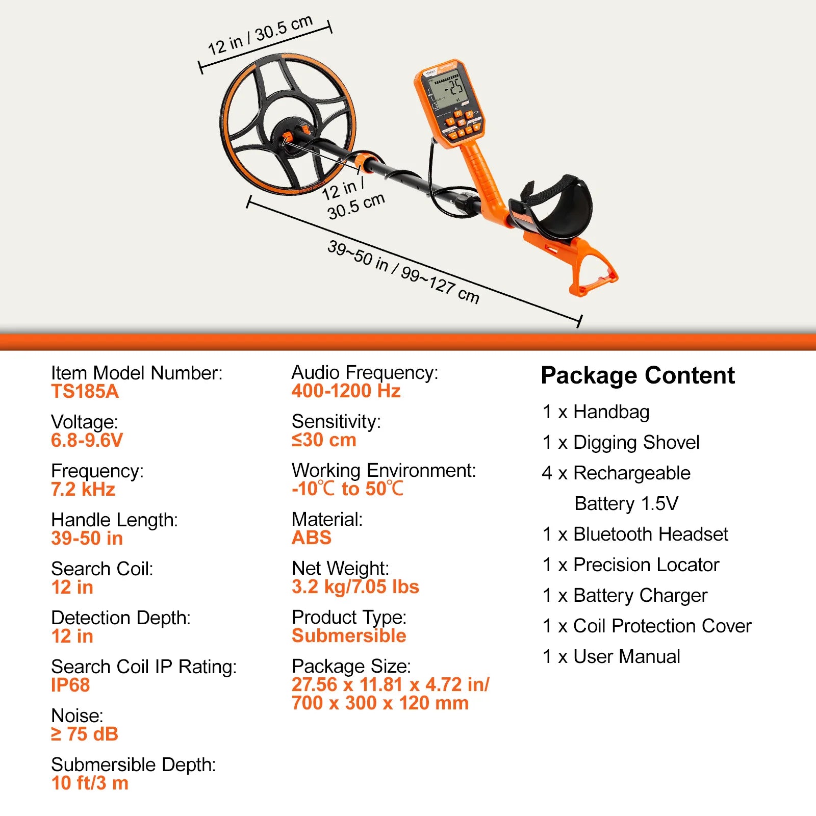 Professional Rechargeable Metal Detector for Treasure Hunting