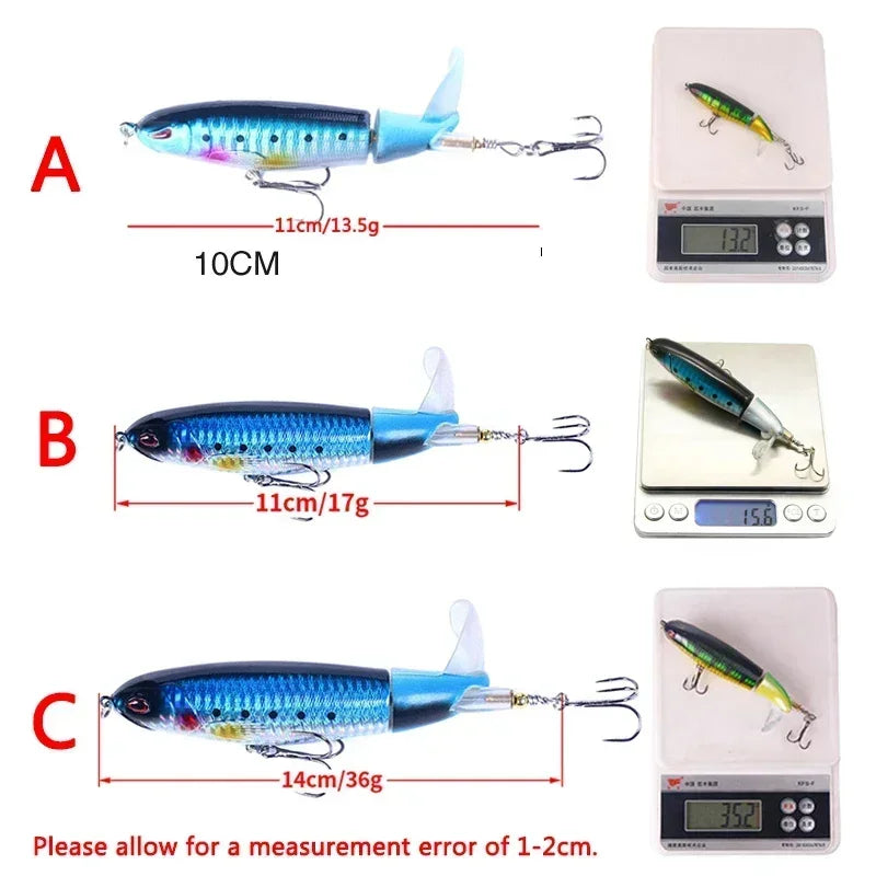 Popper Fishing Lure Set 11cm/14g Artificial  Bait