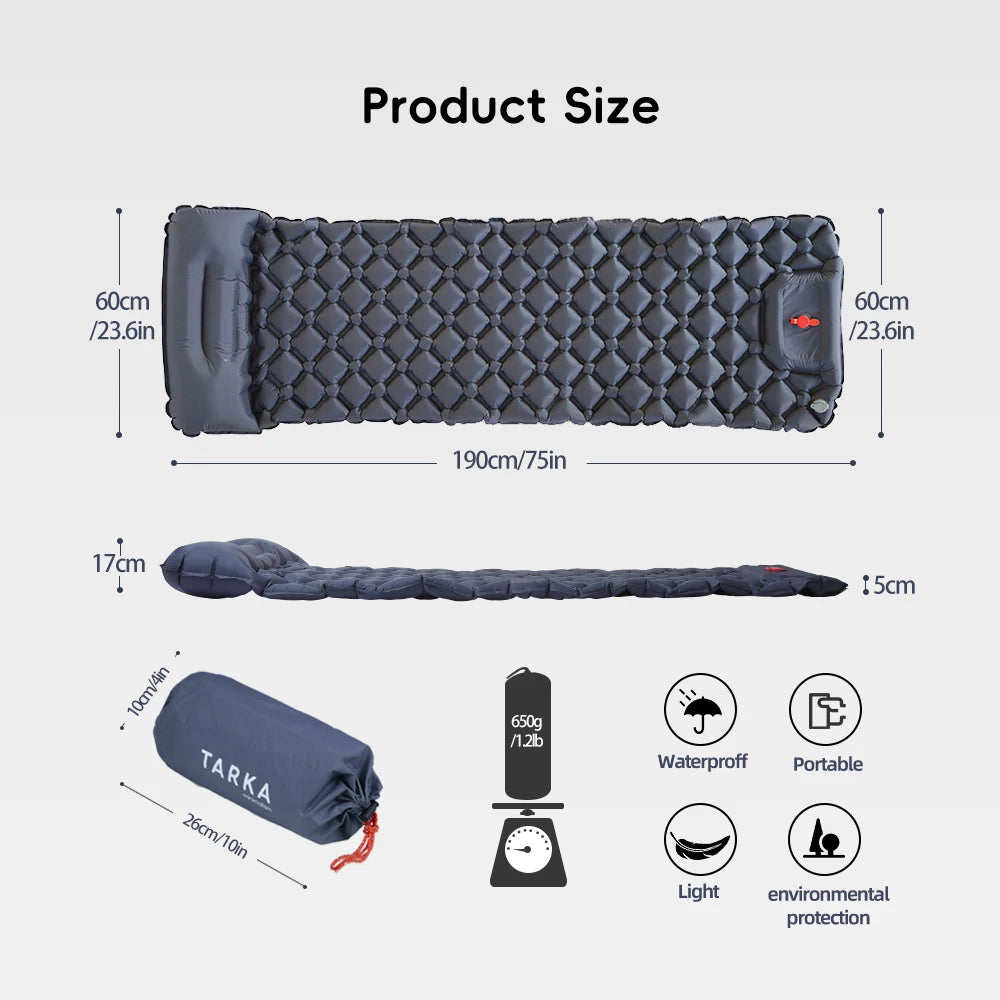 Inflatable Camping Mats Air Mattress With Pillow