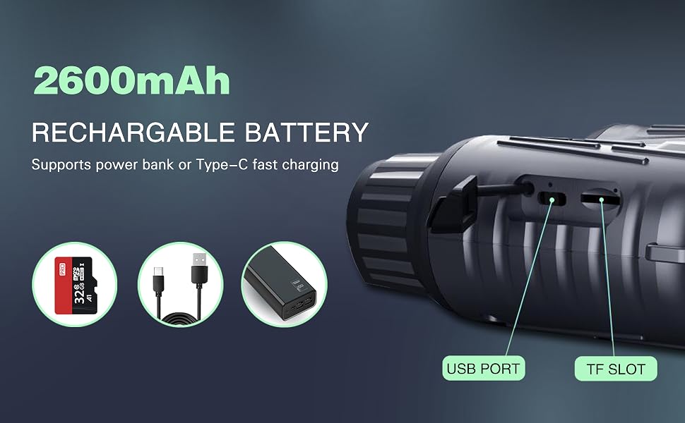 Night Vision Binoculars  8X Digital Zoom 1000ft HD 1080P with IR Illuminator & Video Recording